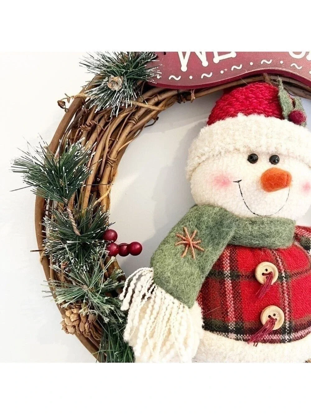 Christmas Wreath Snowman “We Love Snow”